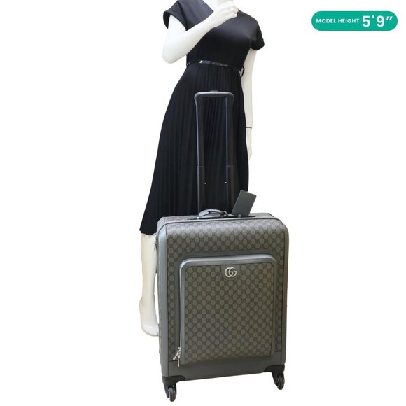 Gucci Ophidia Cabin Trolley GG Supreme Canvas Travel Bag Grey - Picture 2 of 13